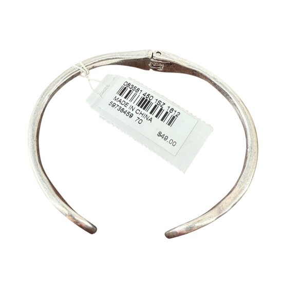 J. Jill Metal Hinge Cuff Bracelet Silver Tone Circle Faceted Glass Pavé Cluster - Picture 8 of 8